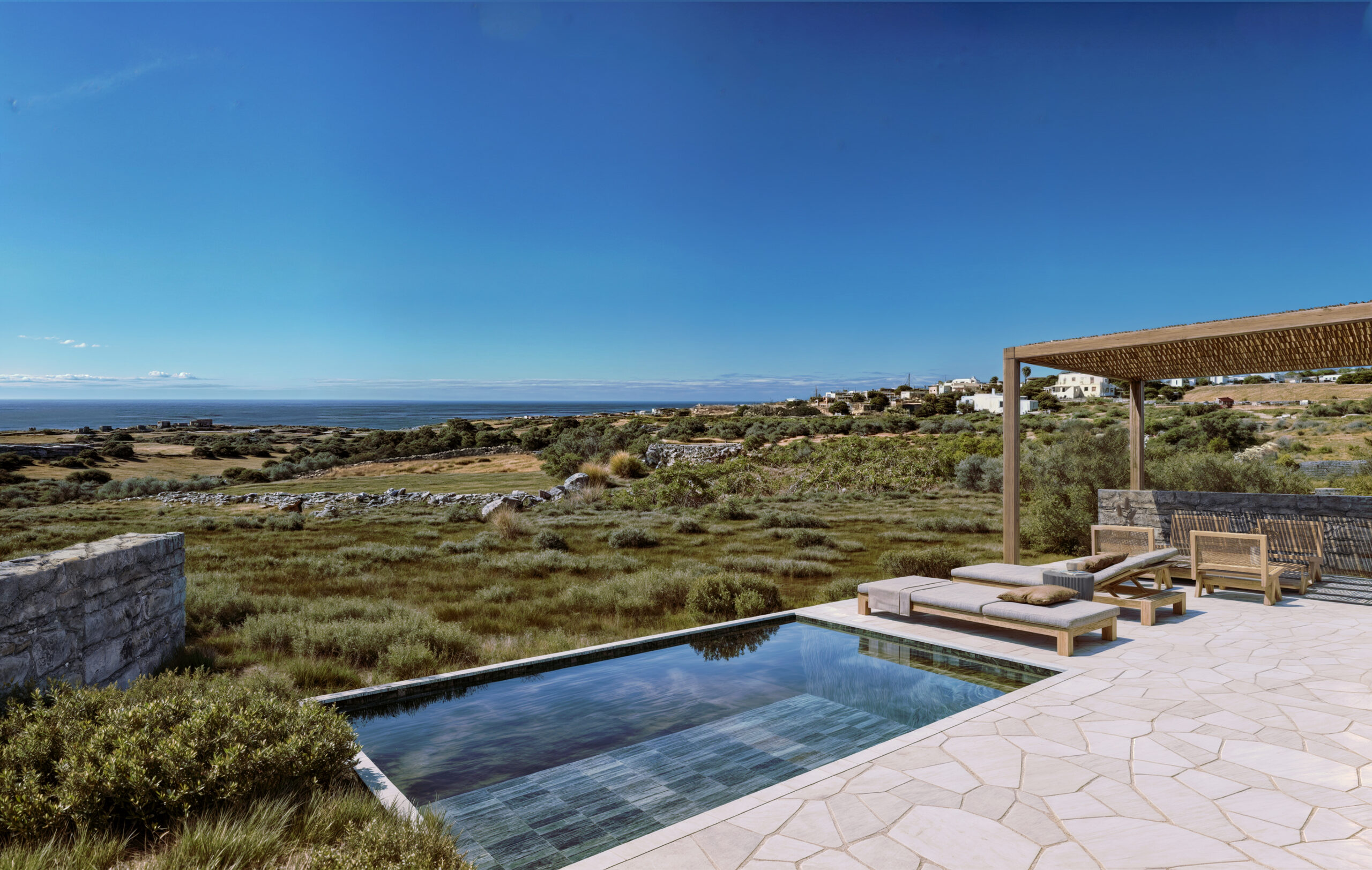 Residence Calypso landscape view in Aspro Chorio Paros