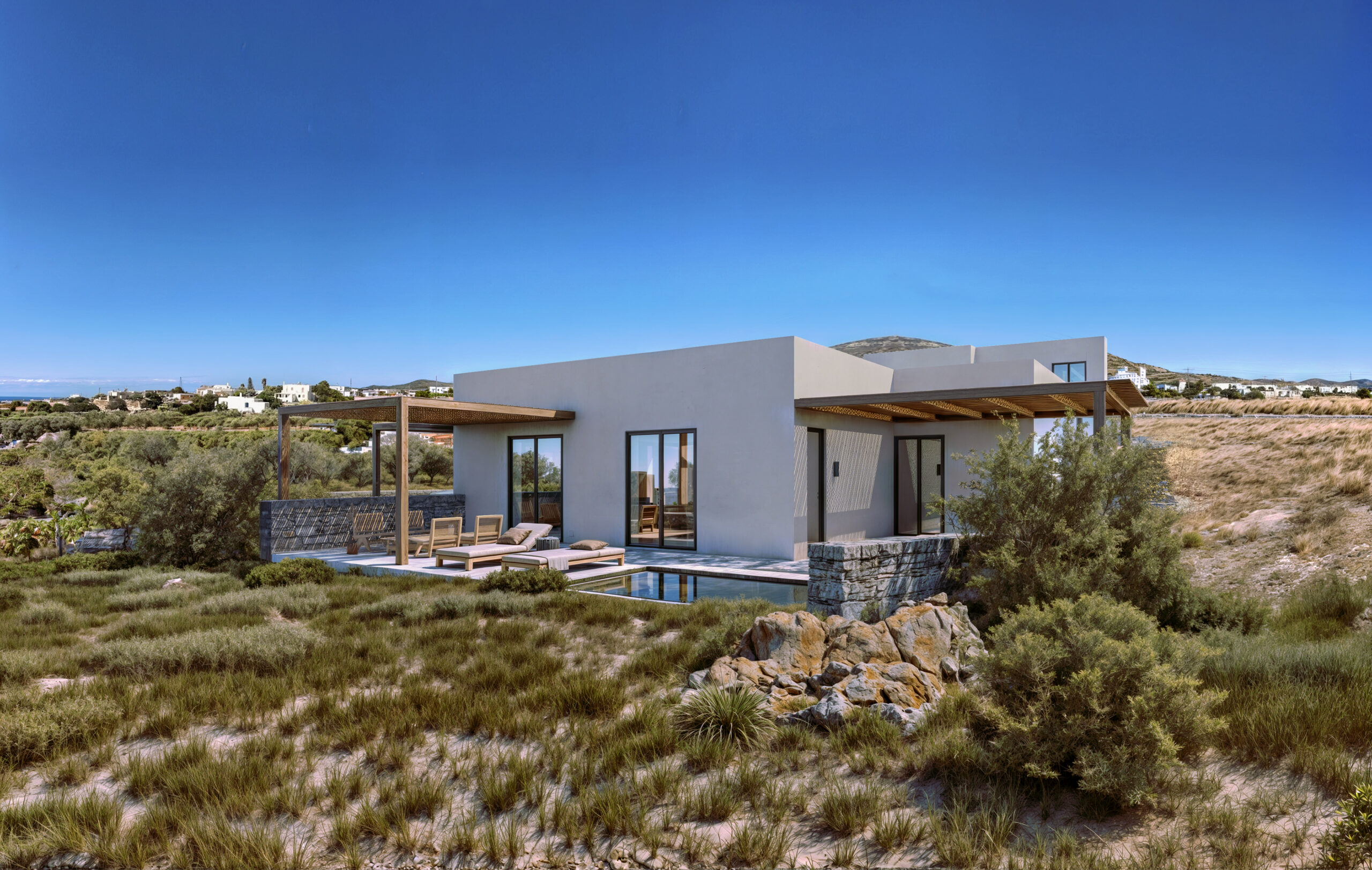 Residence Calypso modern villa in Aspro Chorio, Paros